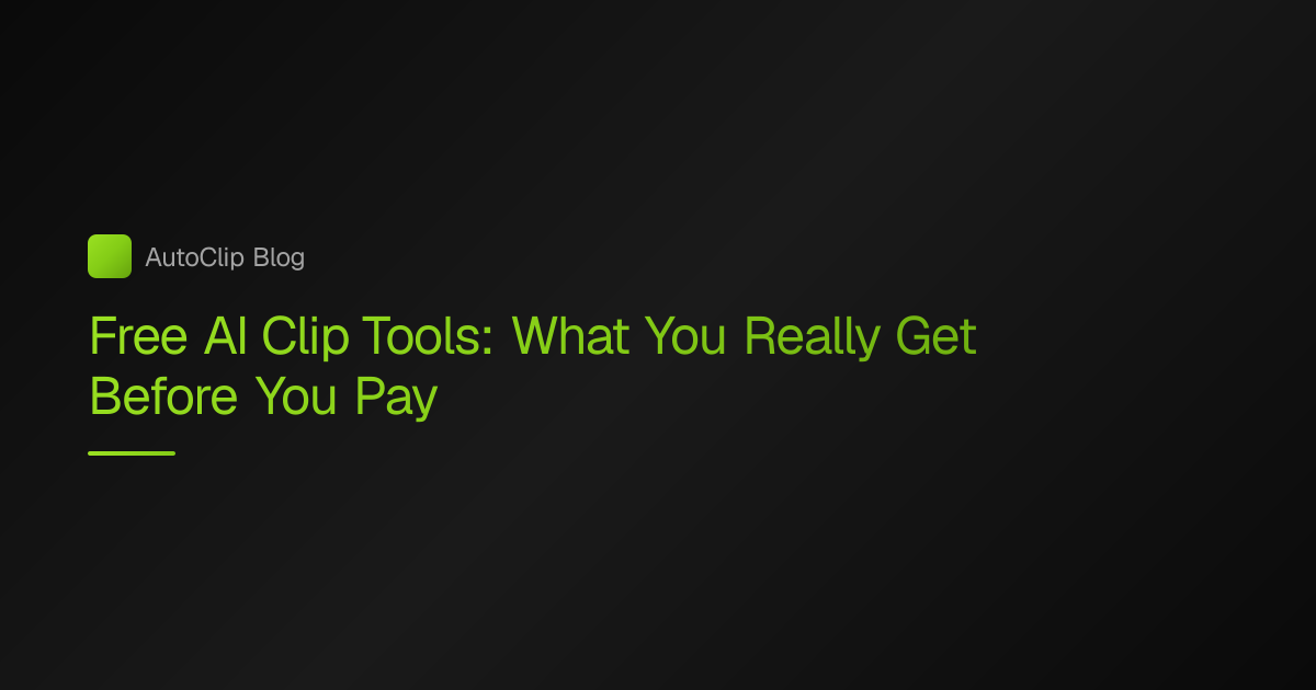 Free AI Clip Tools Compared 2026: Opus Clip, Munch, Vidyo.ai