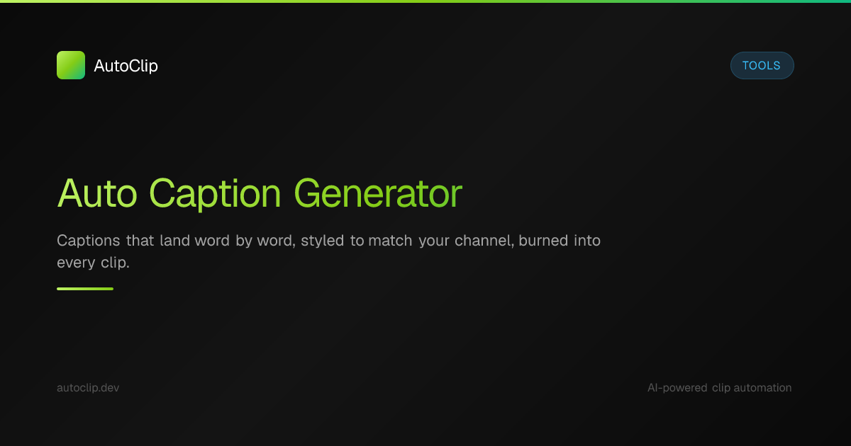 Auto Caption Generator — AI Captions for Short-Form Video